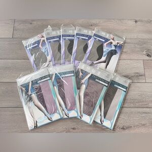 Lot of 9 Black and Colour Tights